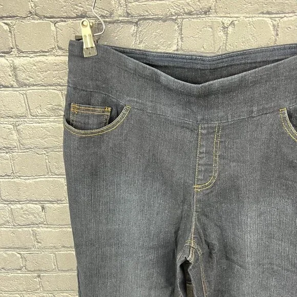 Denim & Co. Slim Leg Cropped Jeans Dark Indigo Size 16 A292507 - Picture 5 of 8